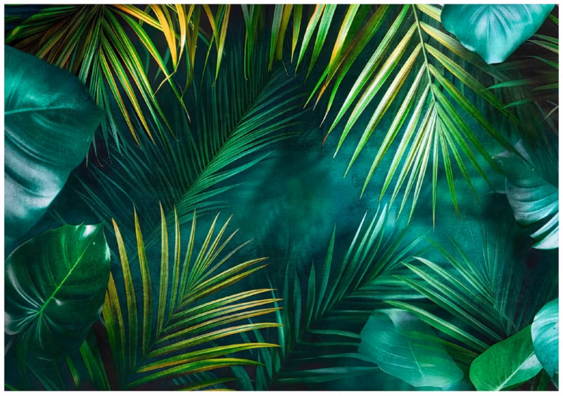 Fototapeta WALLARENA Do Sypialni Salonu Na Flizelinie Liście Natura Dżungla Zielony 368×254 cm 15977V8 1 szt.