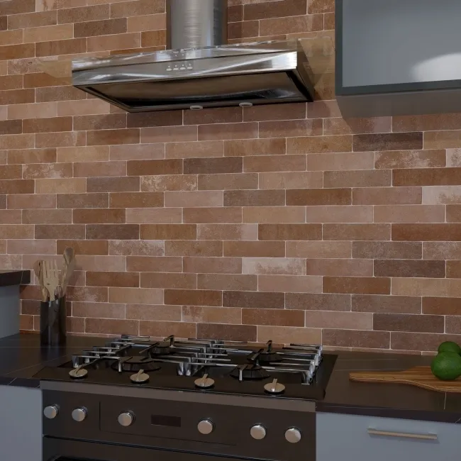  Keswick Brown  Brick Slips Porcelain tiles 62x235mm