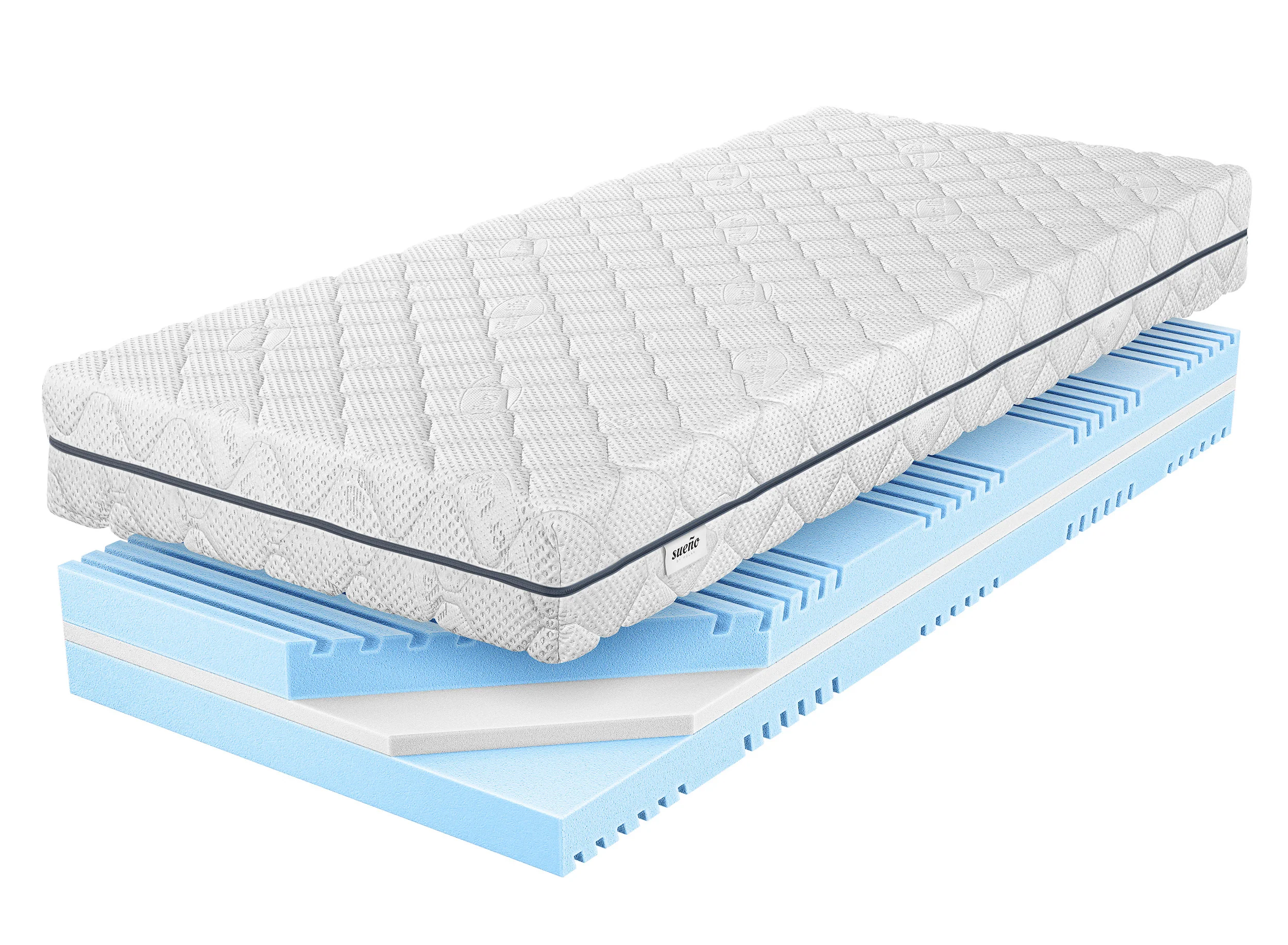 Materac piankowy 140×200 cm Taneto dwustronny, 7 stref twardości, hipoalergiczny