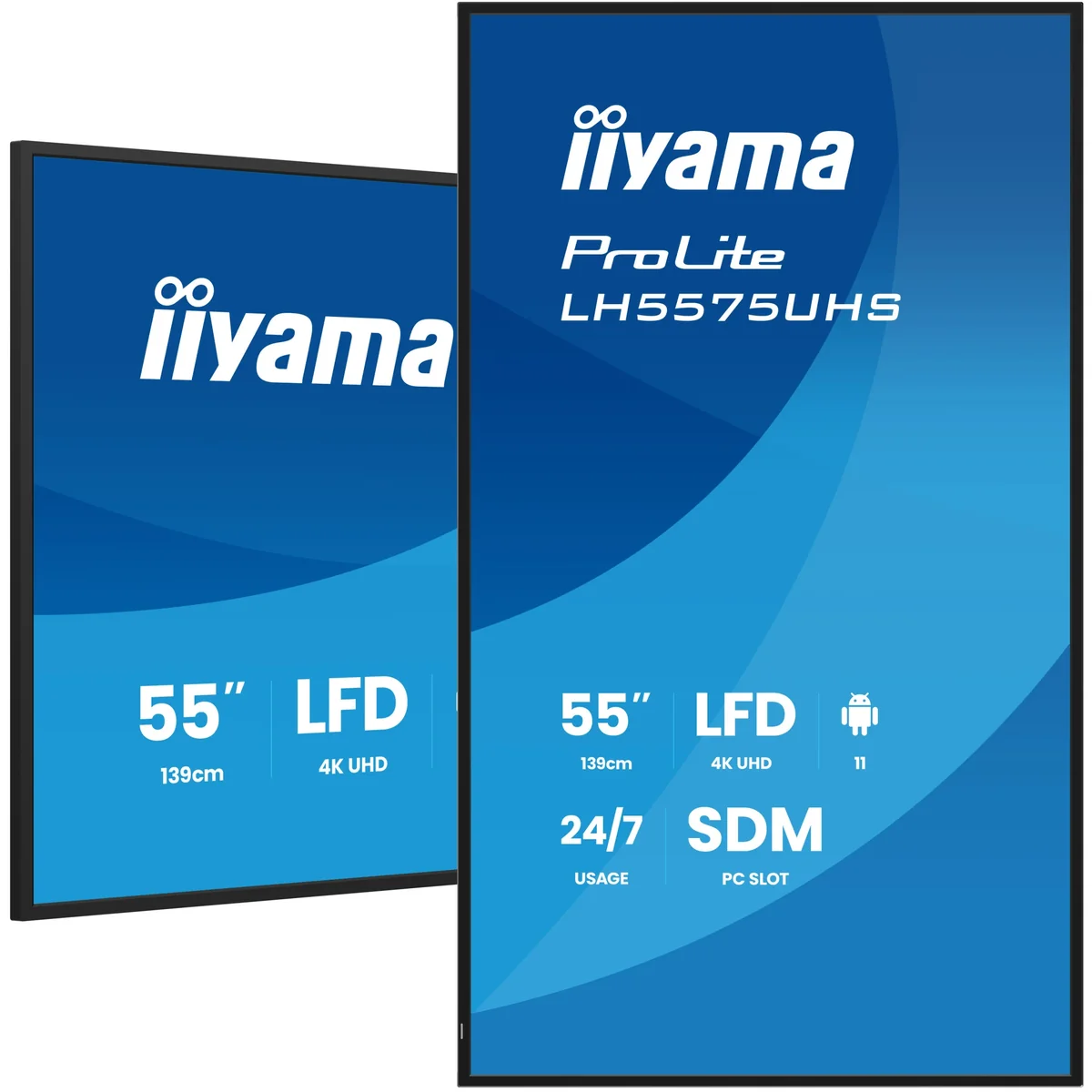 Profesjonalny monitor Digital Signage iiyama ProLite LH5575UHS-B2AG 55” 4K UHD IPS LED, 24/7, Android, iiSignage² LH5575UHS-B2AG