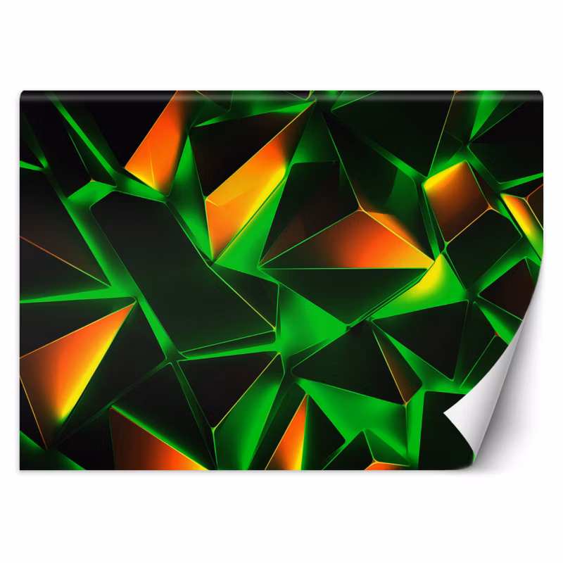 Fototapeta Feeby Zielona abstrakcja geometryczna 3D 350×245 1 szt