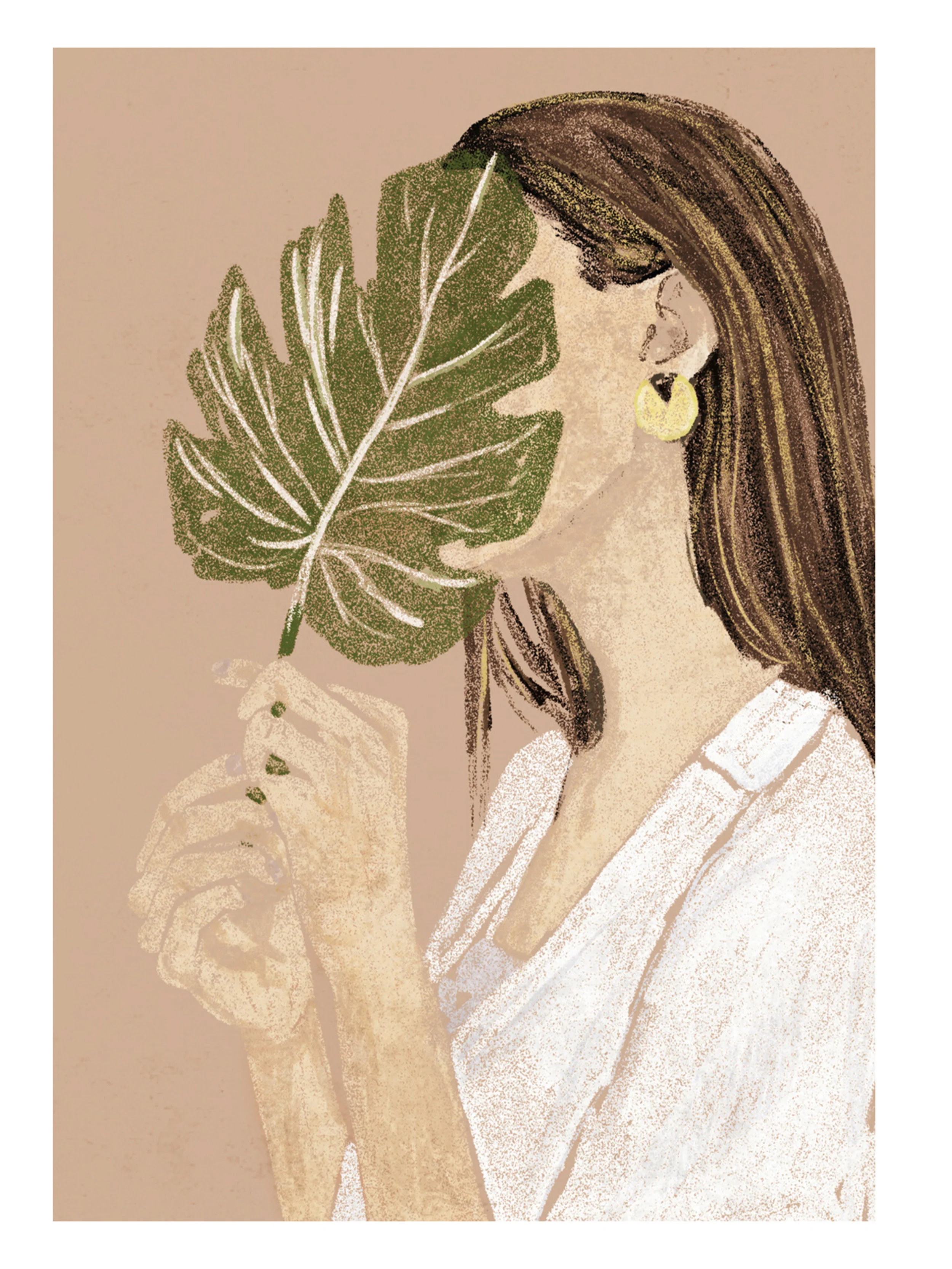 Obraz na płótnie Girl With Leaf 80×60 cm