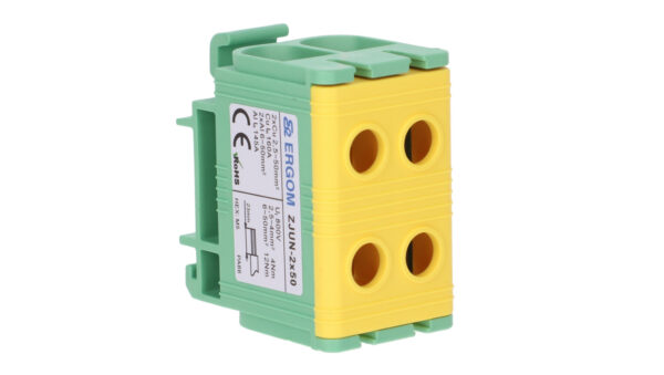 Złączka szynowa 2-torowa ZJUN-2×50 PE żółto-zielona R34RR-07020002003 /6szt./