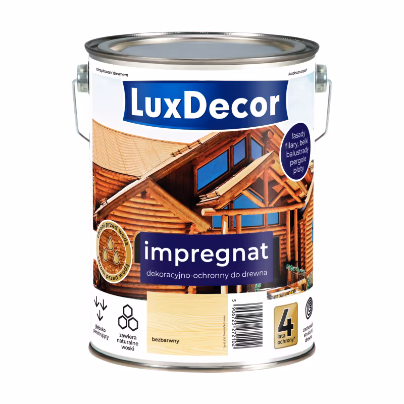 Impregnat dekoracyjno-ochronny do drewna LuxDecor, bezbarwny, 9 l, 1 szt.