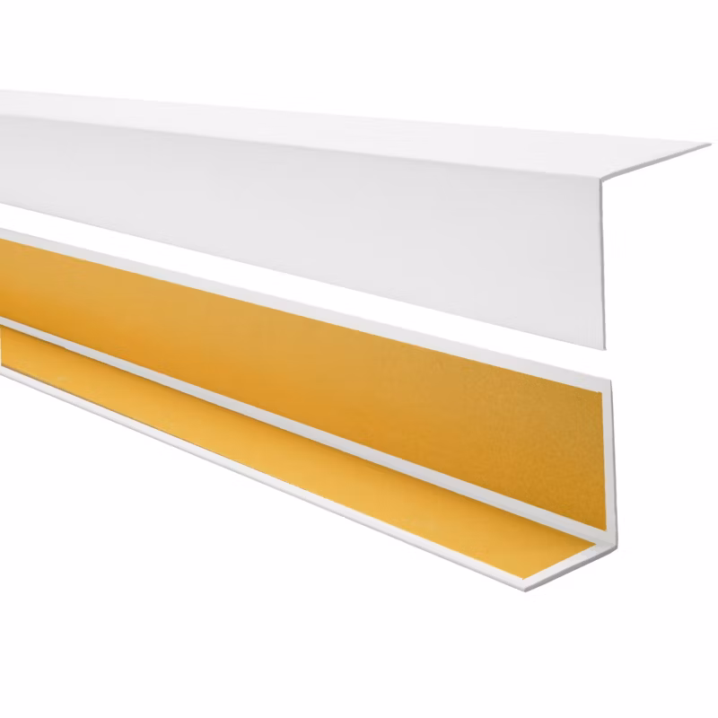 Kątownik twardy samoprzylepny PCV 50×20 mm QUEST, Profil Narożny Dekoracyjny L – 200 cm, biały