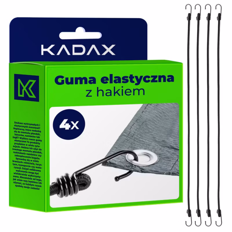 Guma elastyczna KADAX Linka Z Hakiem Do Plandek 4 szt