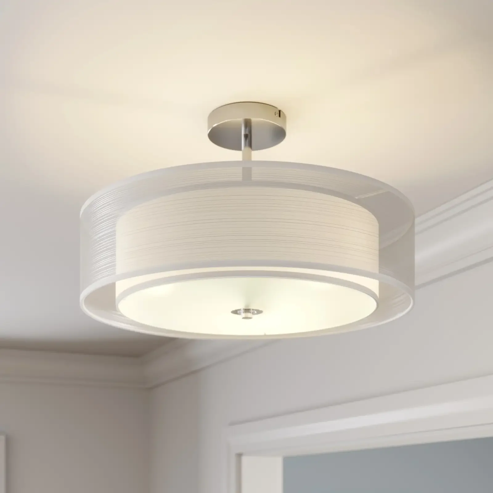 Lampa sufitowa LED Pikka z białym kloszem