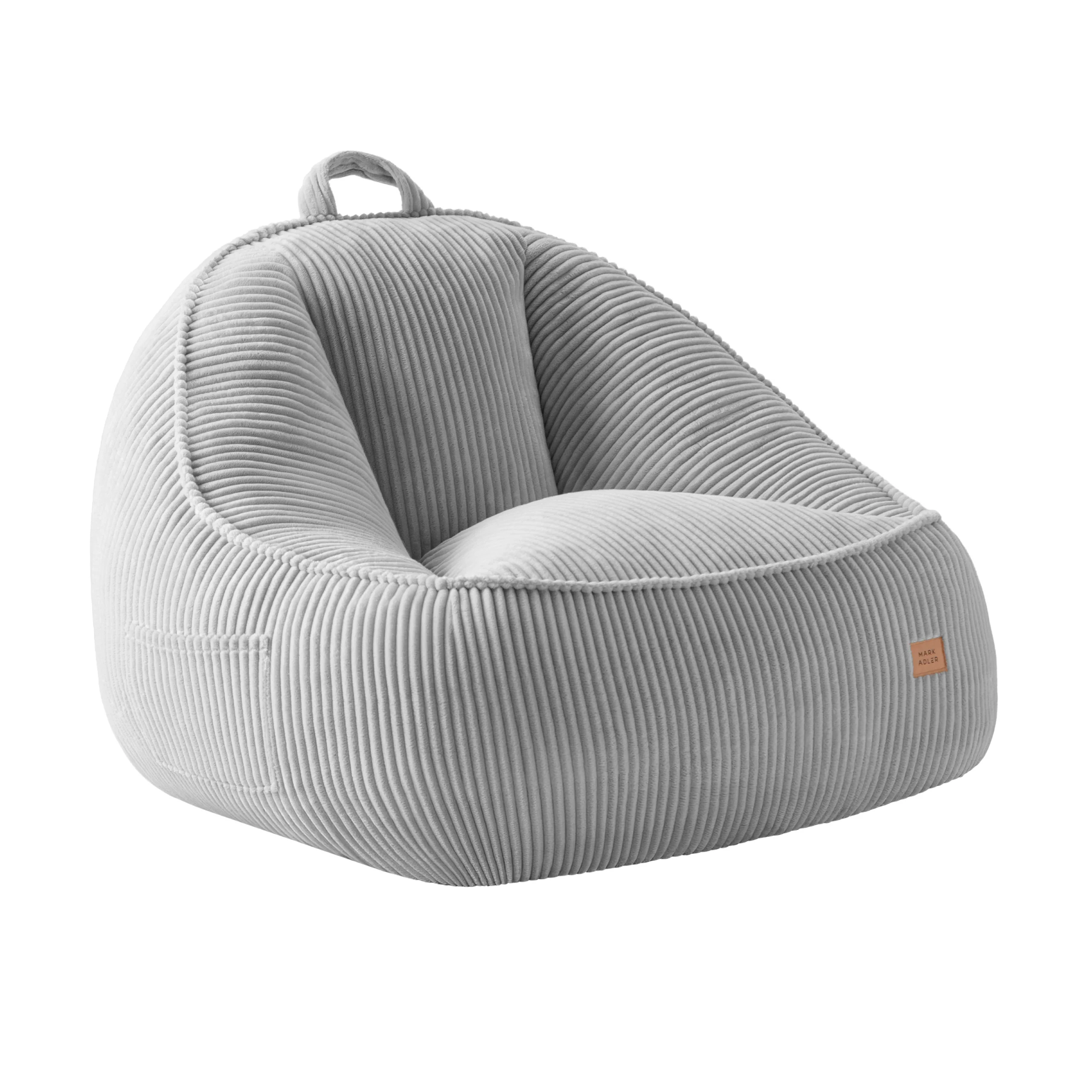 Fotel pufa z oparciem sztruksowa Mark Adler Comfy 4.0 Grey