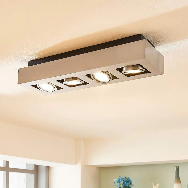 Lampa sufitowa LED Vince, 47x14cm nikiel satynowy
