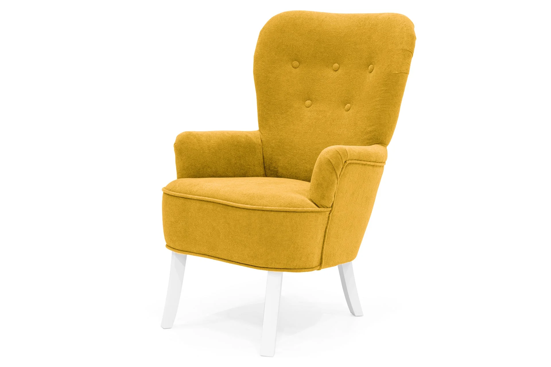 Fotel Retro Sofiland Velo tapicerowany tkaniną Velo – Kolor Żółty