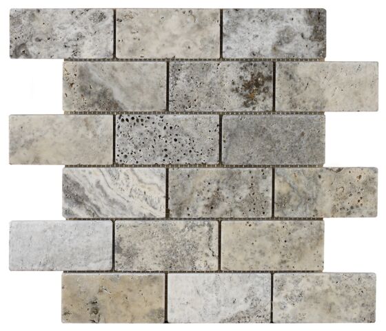 Tuscan Grey Travertine Tumbled Brick Natural Stone tiles