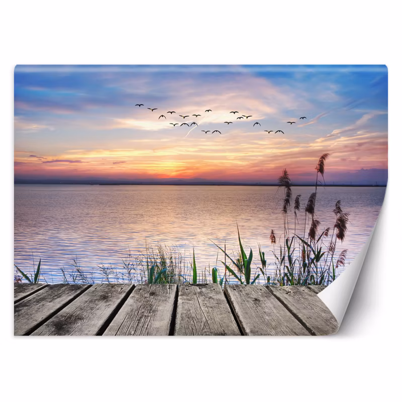 Fototapeta Feeby Zachód słońca nad jeziorem 350×245 1 szt