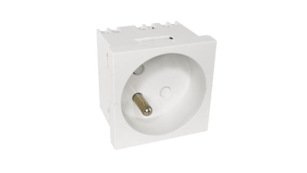 Modularne gniazdo elektryczne ALANTEC 2P+Z, 45×45, standardowe, białe PZ016