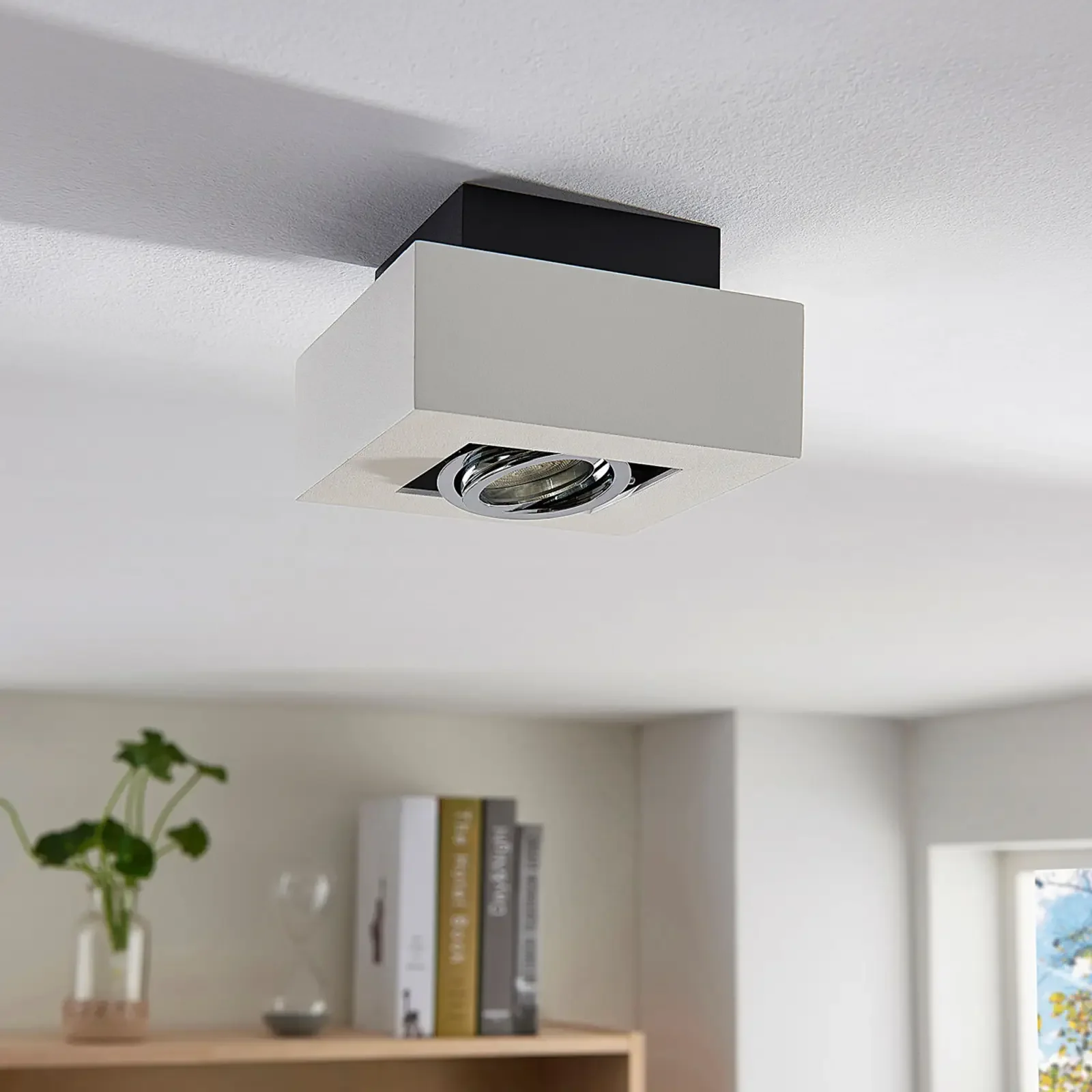Kwadratowy spot LED Vince biały