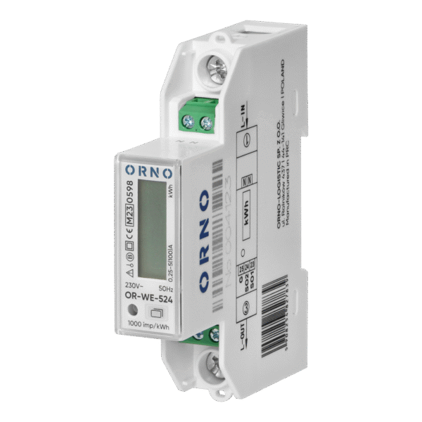 1-fazowy licznik energii elektrycznej, 100A, MID, 1 moduł, DIN TH-35mm, PV,OR-WE-524