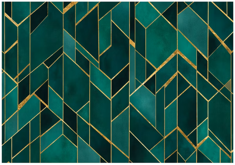 Fototapeta WALLARENA Do Sypialni Salonu Na Flizelinie Abstrakcja Geometryczny Glamour Zielony 250×175 cm 16195VX5 1 szt.