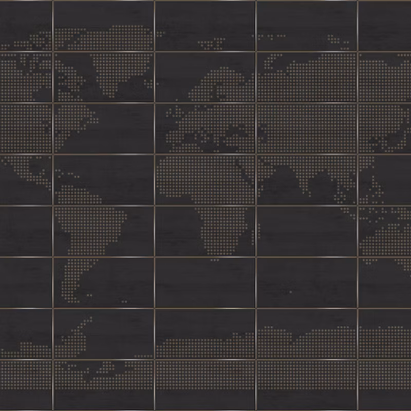 fototapeta Sanders & Sanders Mapa świata ciemny brąz 424 x 280 cm – 1 rol.