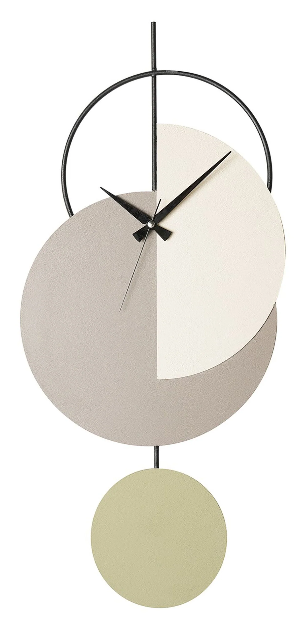 Zegar ścienny Oximoy 68×31 cm szaro-zielony