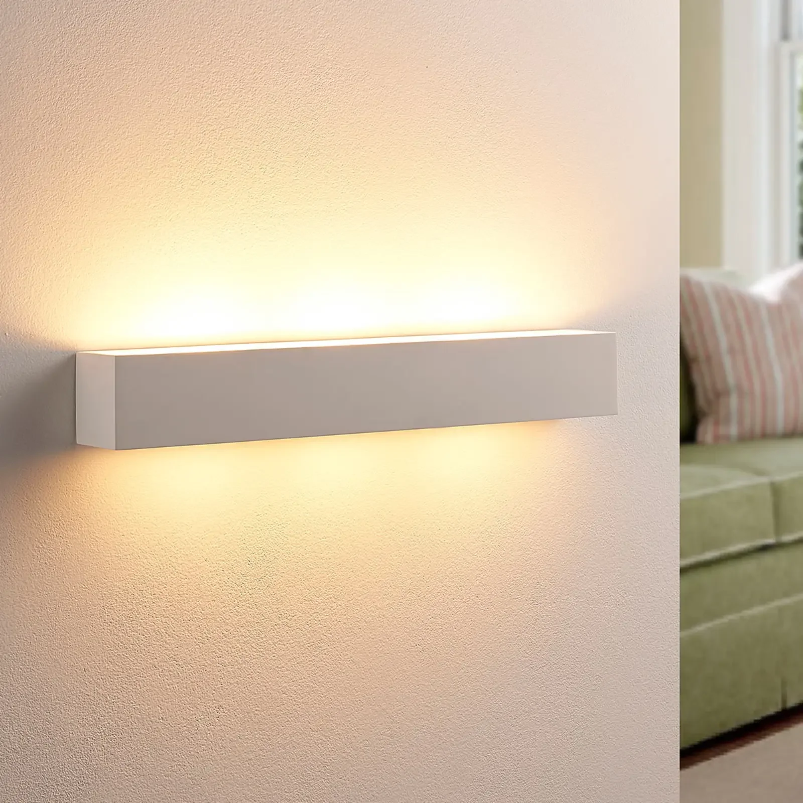 Lindby Tjada lampa ścienna gipsowa, kwadratowa, 50 cm
