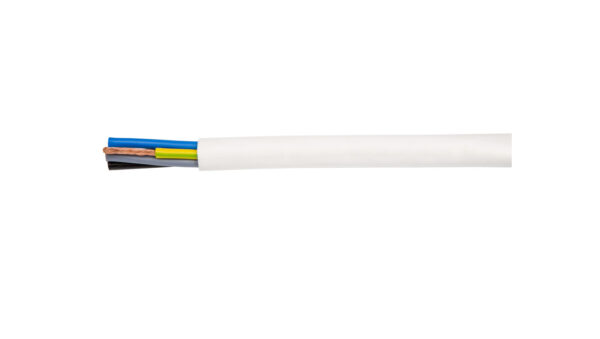 Przewód warsztatowy H05VV-F (OWY) 5×1 żo biały 300/500V /100m/