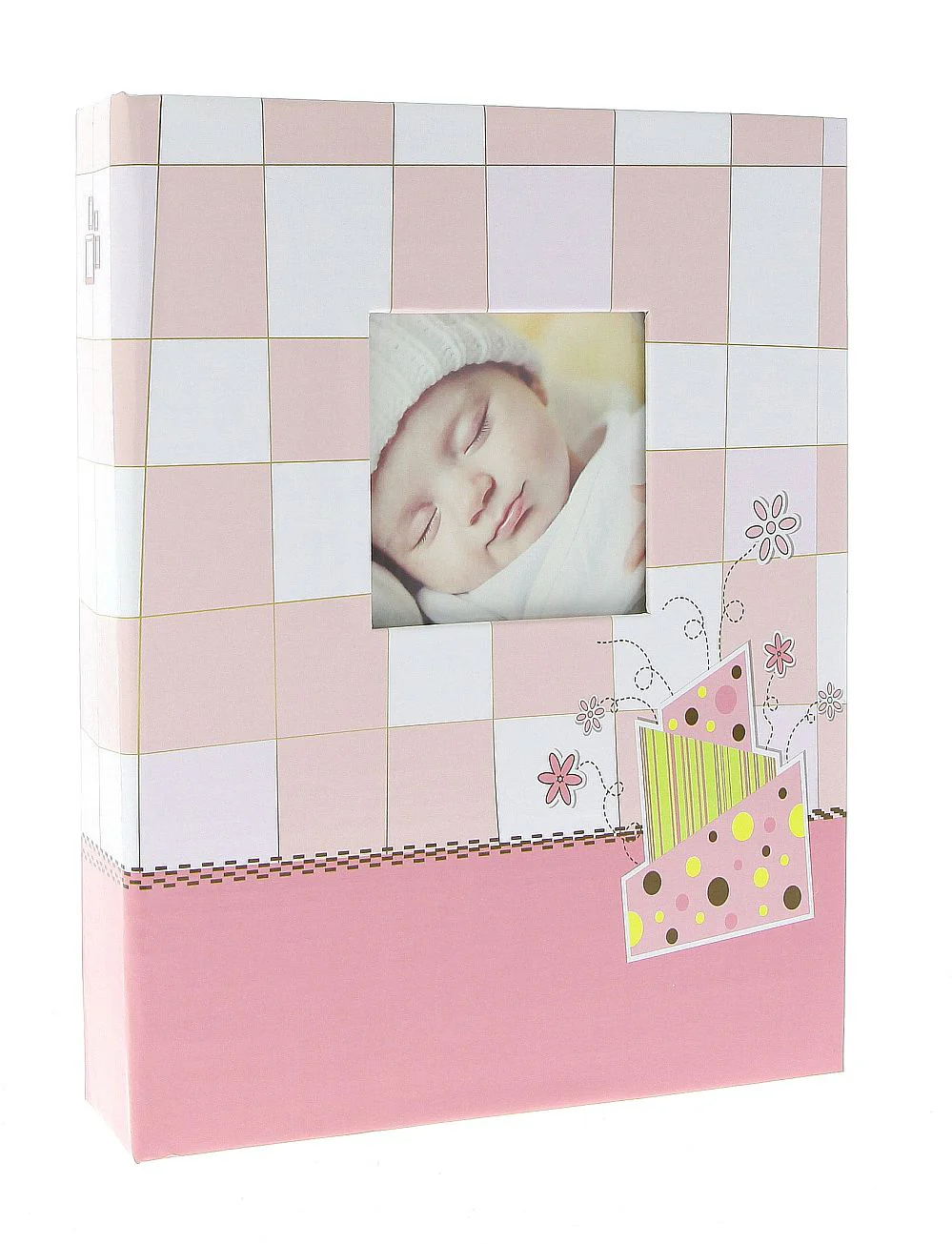Album kieszeniowy klejony 10×15 cm na 304 zdjęcia, różowa szachownica – GEDEON (DPH46304/2BABYCHECKER-2)