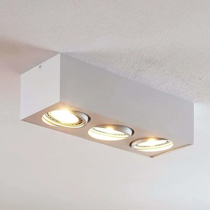 Lampa sufitowa LED Arcchio Dwight, biała, 3 żarówki.