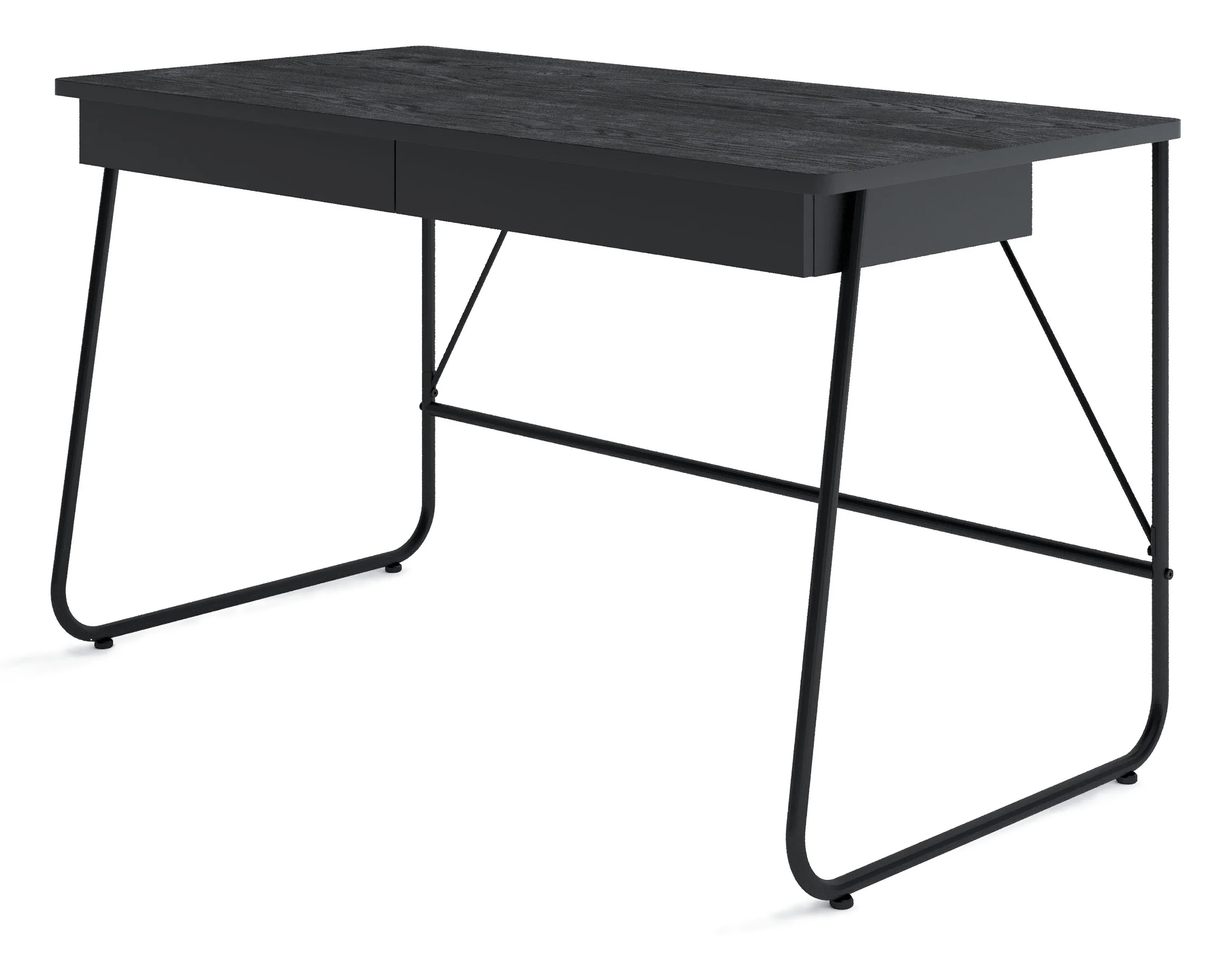 Biurko Match z dwiema szufladami 135 cm czarne