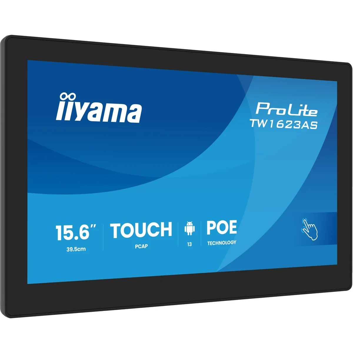 Monitor dotykowy iiyama ProLite TW1623AS-B3P 15,6″, Android 13, PoE, mikrofon, głośniki, 24/7 TW1623AS-B3P