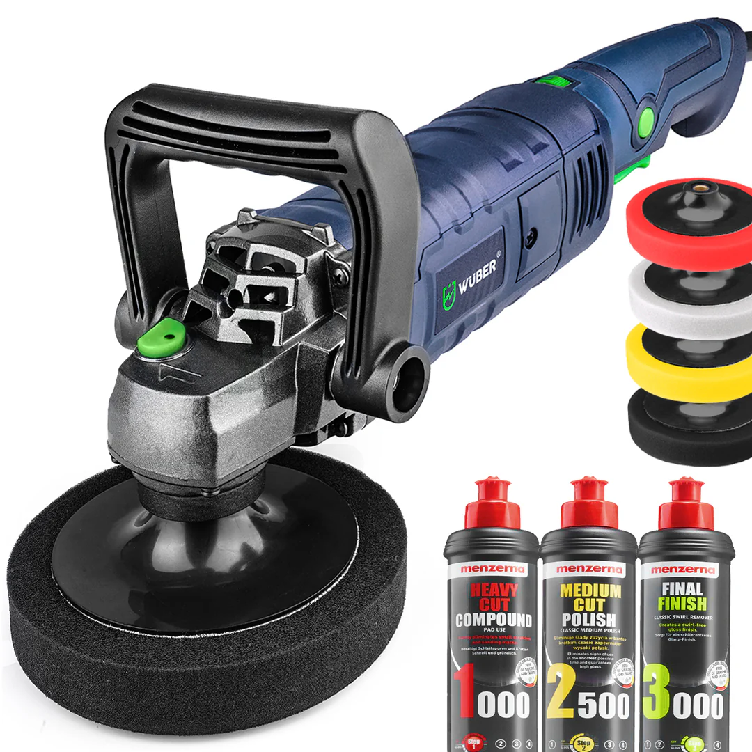 Polerka samochodowa rotacyjna 2400 W +pasty WUBER