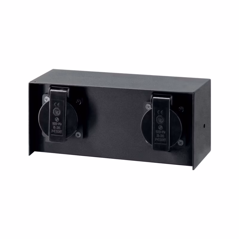 Gniazdo elewacyjne XUDO 2x230V IP44 Czarne 1 szt.