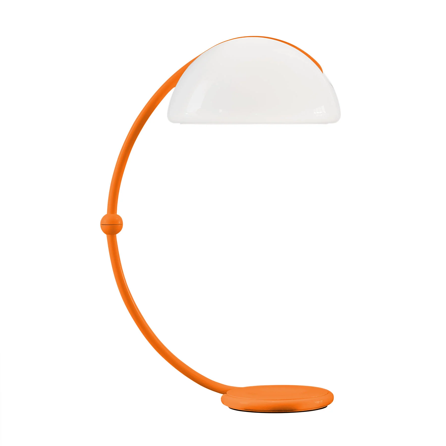 Lampa podłogowa SERPENTE opalowy klosz z pomarańczową podstawą