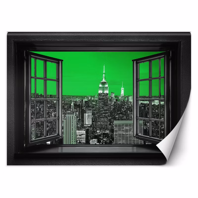 Fototapeta Feeby Widok z okna Miasto Niebo Zielony 100×70 1 szt
