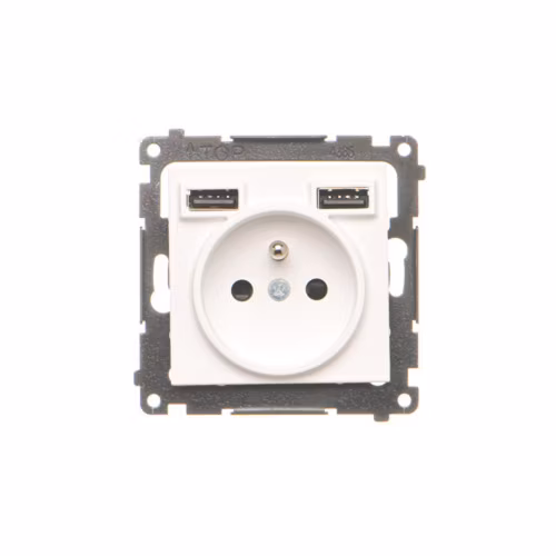 Gniazdo wtyczkowe z zintegrowaną ładowarką 2x USB-A Simon 55 biały mat TGZ1ZUSB2AA.01/111 1szt