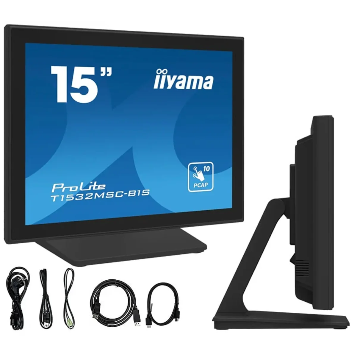 Monitor dotykowy POS iiyama T1532MSC-B1S 15″ 4:3 /VGA HDMI DP/ IP43, Głośniki T1532MSC-B1S