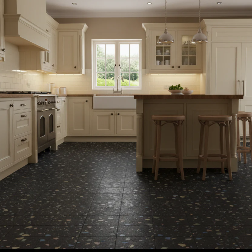 Black Terrazzo Celleno Bold 20x20cm