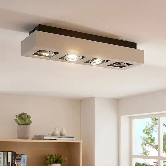 Lampa sufitowa LED Long Vince, biała, 4 żarówki.