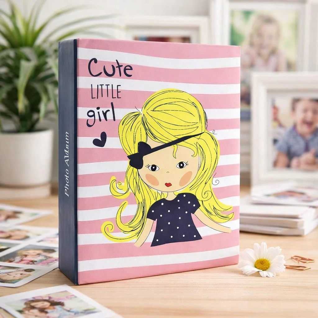 Album kieszeniowy klejony 10×15 cm na 200 zdjęć, motyw dziewczynki – GEDEON (DPH46200A05)