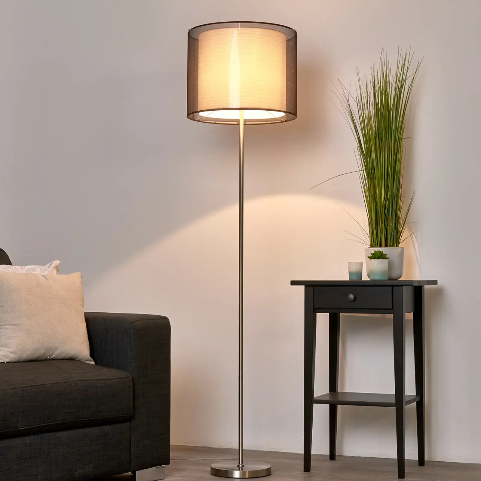 Lampa podłogowa Nica brązowa