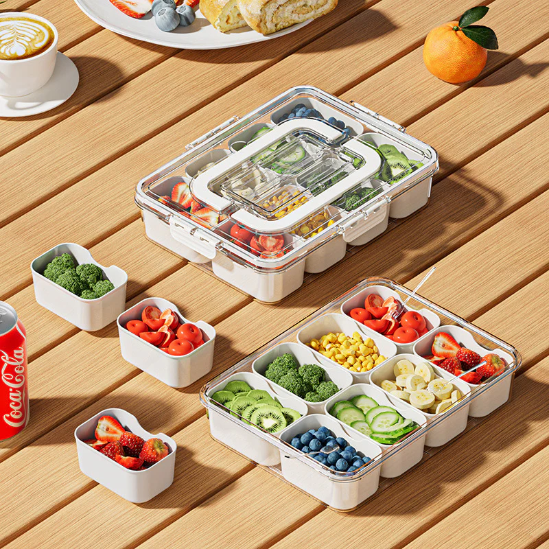 8-Compartment Snack & Fruit Organizer Box