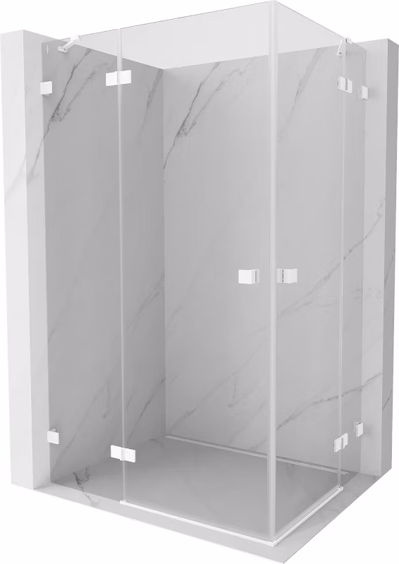 Kabina prysznicowa Mexen Lunar Duo uchylna 120 x 105 cm transparent biała 1 szt.