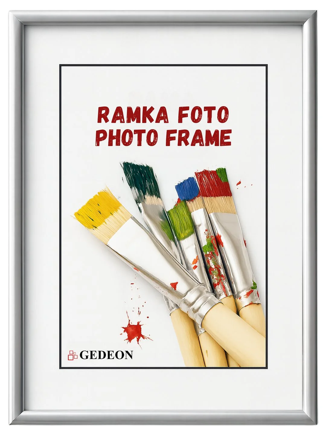 Ramka plastikowa 40×50 BB4050Splx srebrna plexi