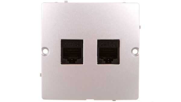 Simon Basic Gniazdo komputerowe podwójne RJ45 kat. 5e srebrny mat BMF52.02/43