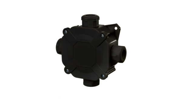 Puszka natynkowa hermetyczna 75X75X33 z wkładem 5×4/IP67/PG16 czarny 0298-09