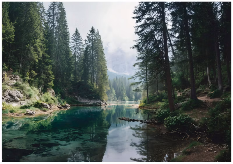 Fototapeta WALLARENA Do Sypialni Salonu Na Flizelinie Las Natura Drzewa Zielony 350×250 cm 16038VX7 1 szt.