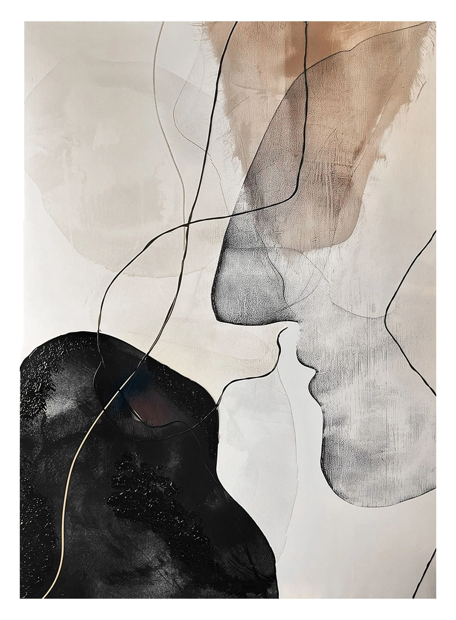 Obraz Kiss 100×70 cm z ręcznie malowanymi elementami