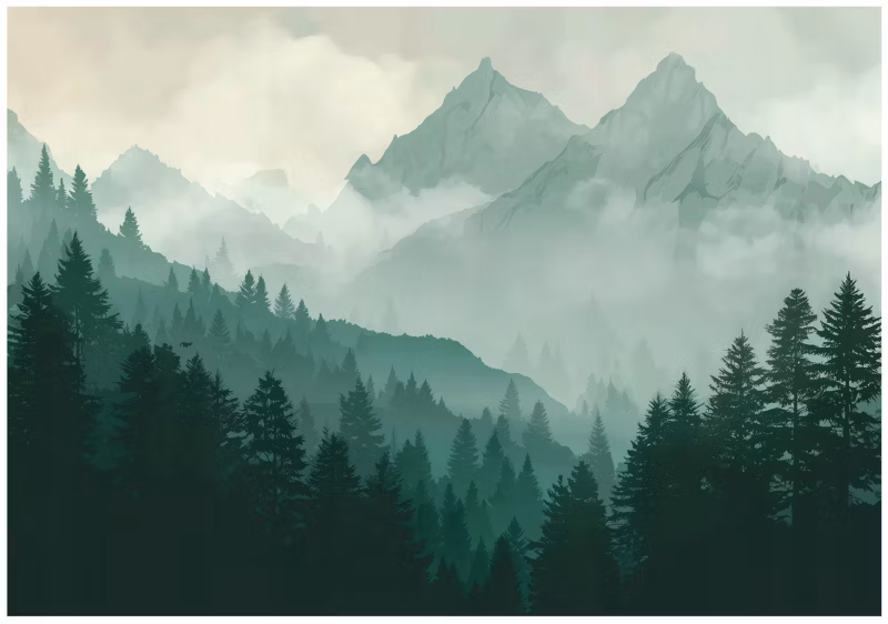 Fototapeta WALLARENA Do Sypialni Salonu Na Flizelinie Las Natura Góry Zielony 250×175 cm 16091VX5 1 szt.