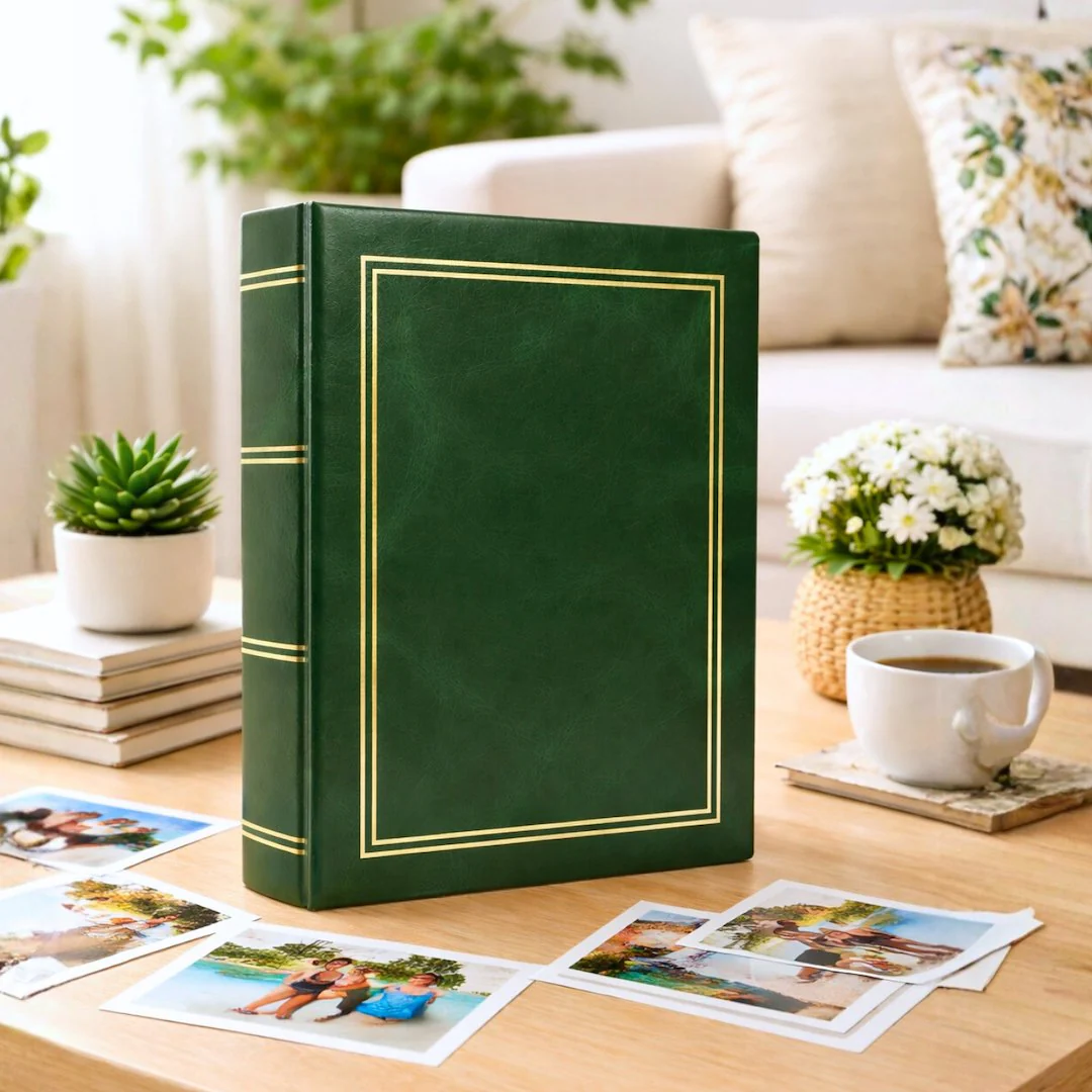 Album kieszeniowy klejony 10×15 cm na 100 zdjęć, zielony – GEDEON (DPH46100C-GREEN)