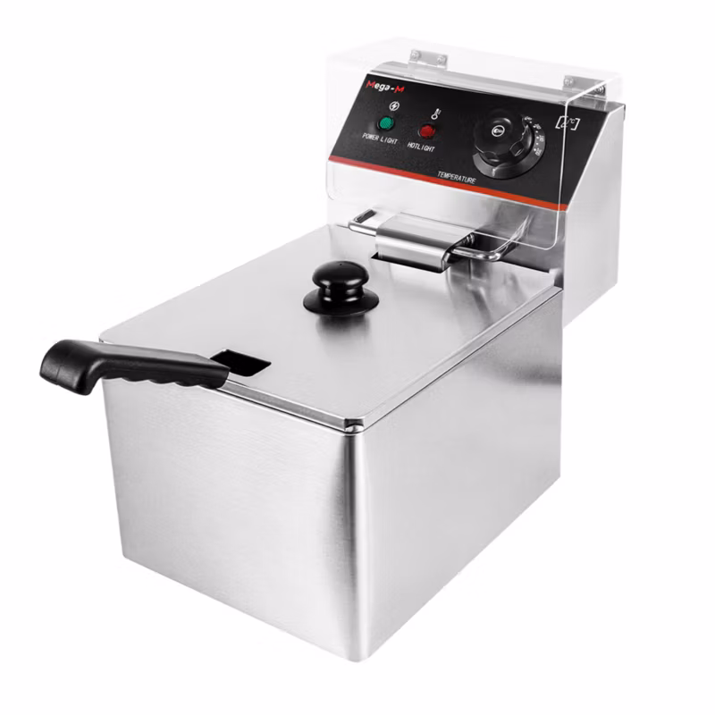 Frytkownica gastronomiczna elektryczna jednokomorowa Mega-M nastawna z pokrywą 8l 3300W 230V 1szt.