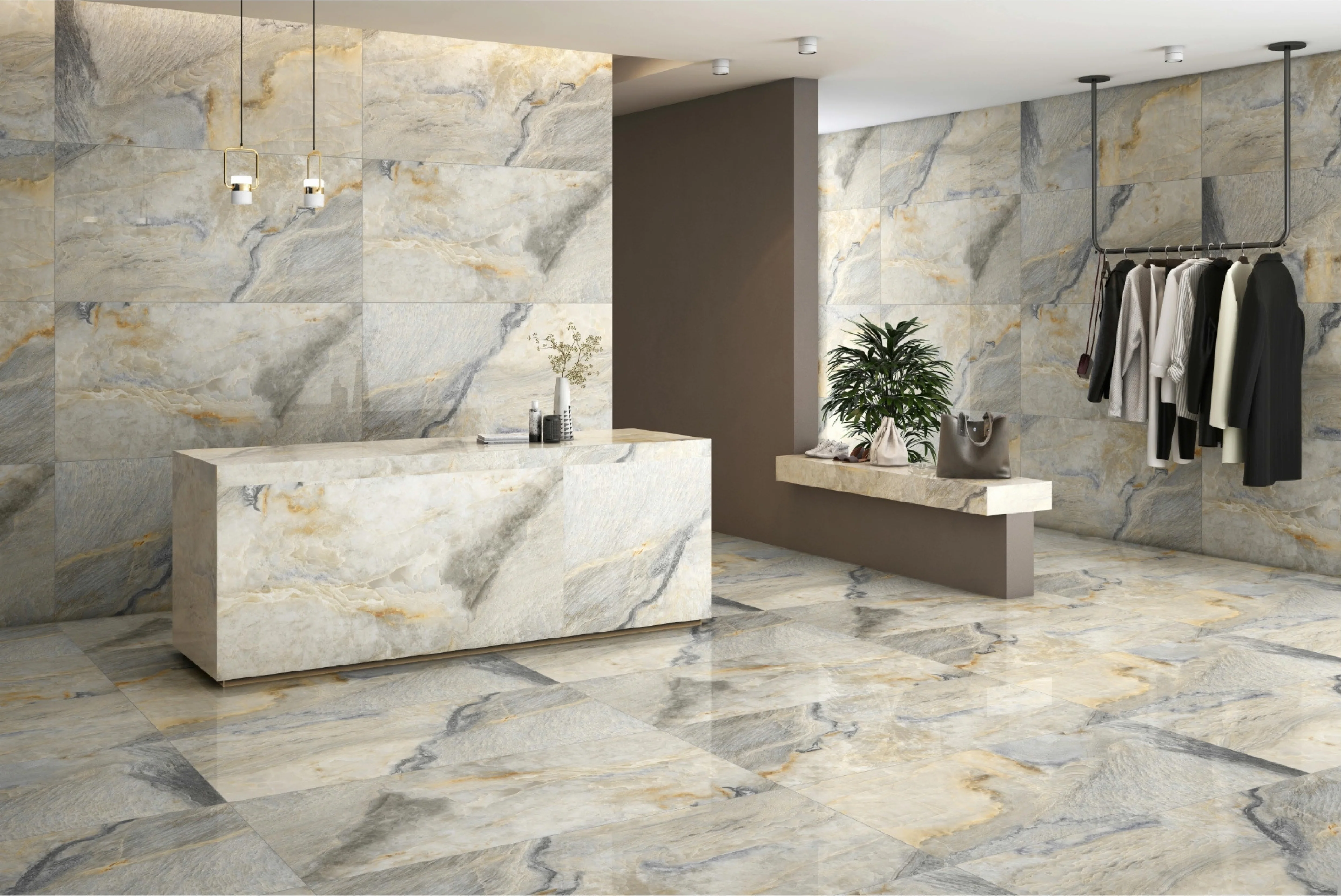Alaska Gloss porcelain Tiles 60x120cm