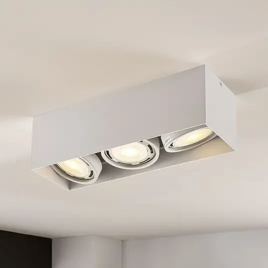 Oprawa sufitowa LED Rosalie, regulowana, kwadratowa, 3 żarówki. Biała